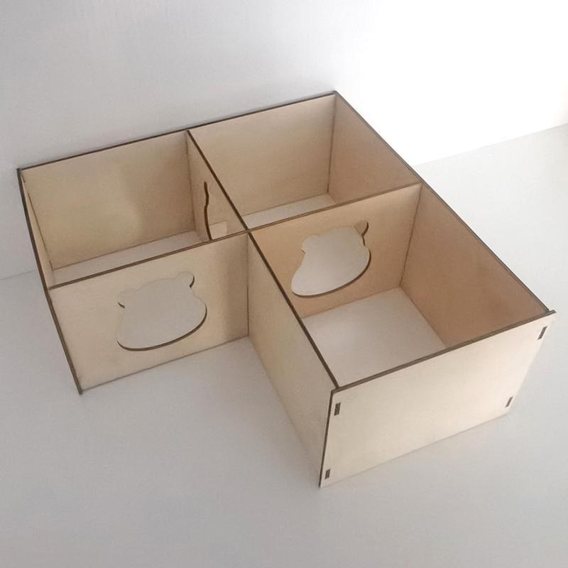 Hamster House Natural Wood Hideout Play Hut No Nails Safe for Small Animals