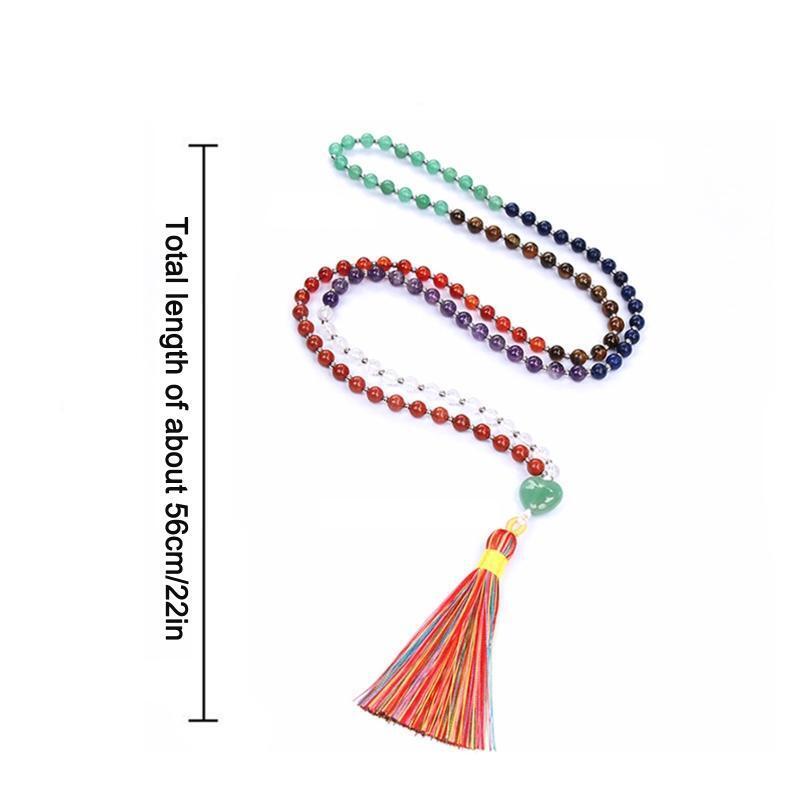 Meditation Tree of Life Pendant Bracelet Hand-knotted Colorful Crystal Necklace