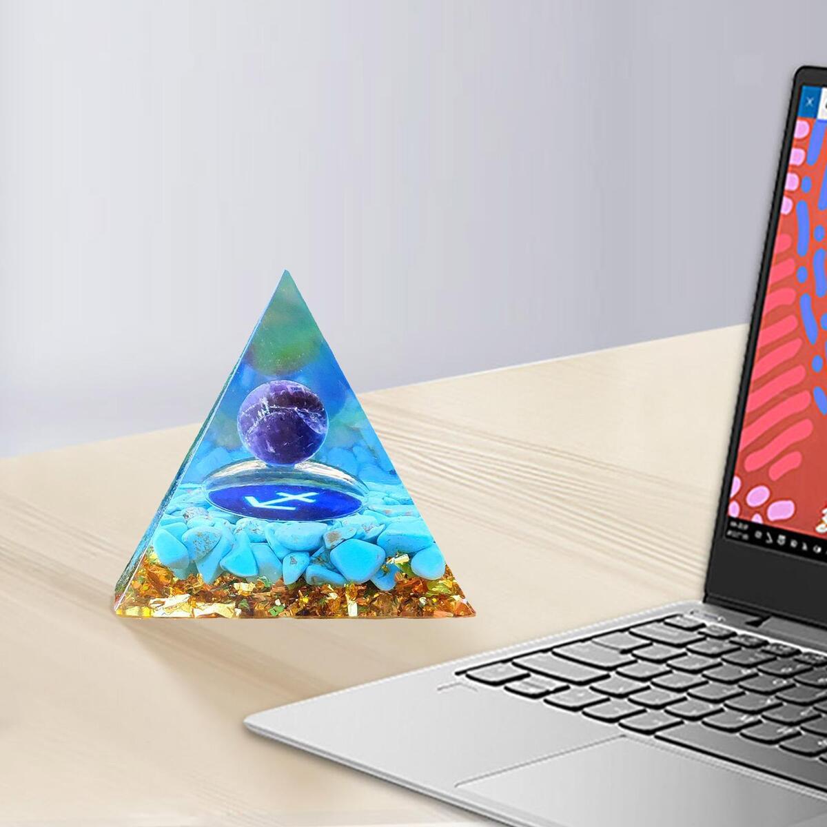 60mm Crystal Pyramid Positive Energy Pyramid Meditation Yoga Stone Lucky
