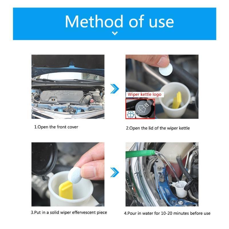 10Pcs Car Solid Wiper Window Cleaning Car Windshield Glass Cleaner Effervescent