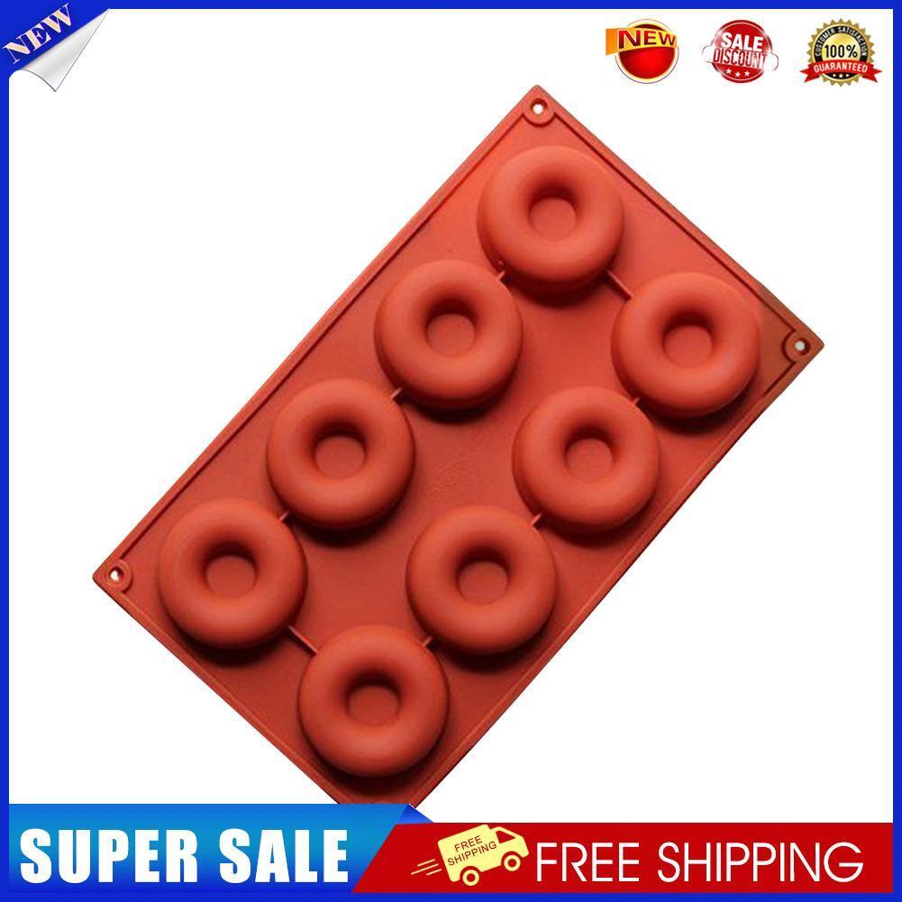 8 Cavity Donut Shape Mould Dessert Cake DIY Soap Dim Sum Silicone Mold Tray