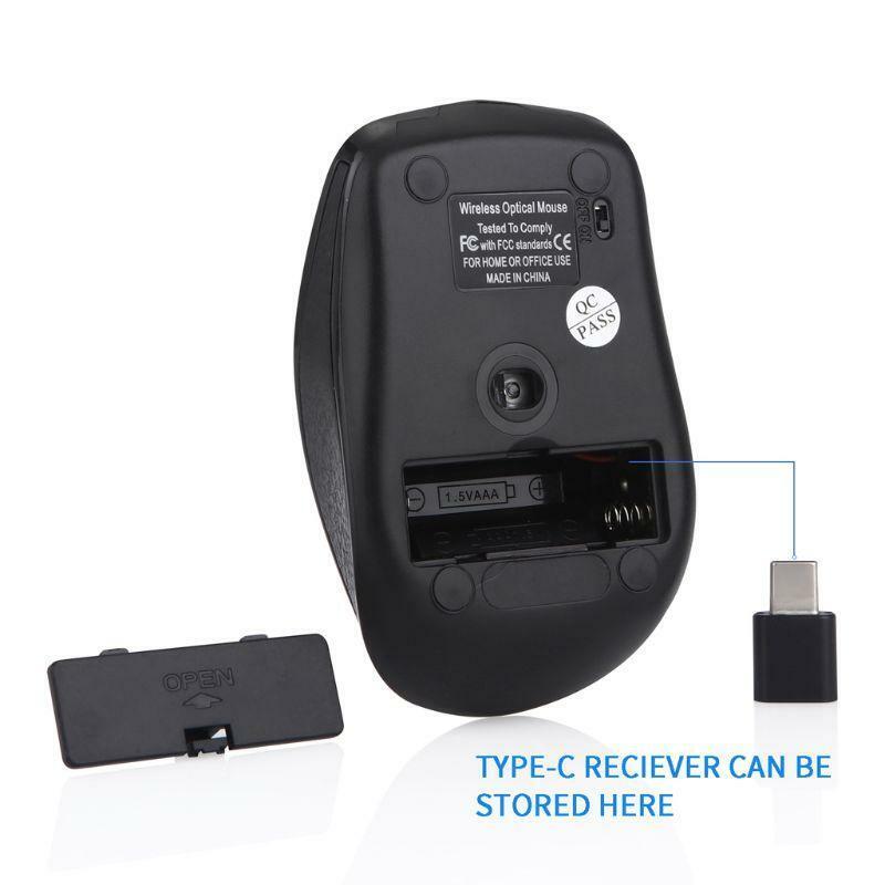 Premium Gaming Mouse 800/1200/1600 DPI 2.4G USB Type-C Wireless Electronic Mice