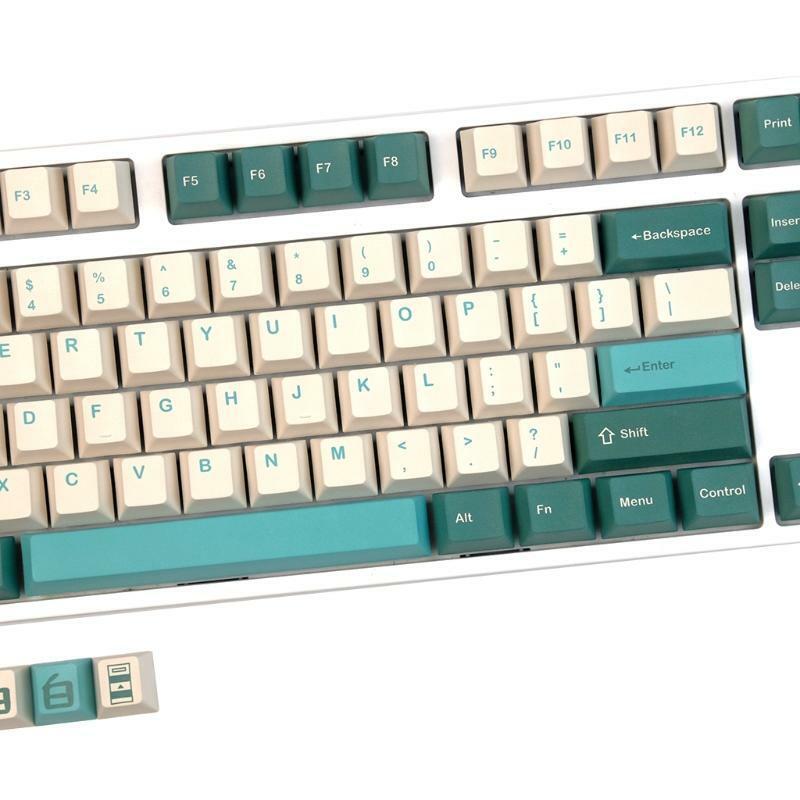 128pcs KAmber Keycaps PBT Dye Sub Key Cap for Cherry Gaming Mechanical Keyboard
