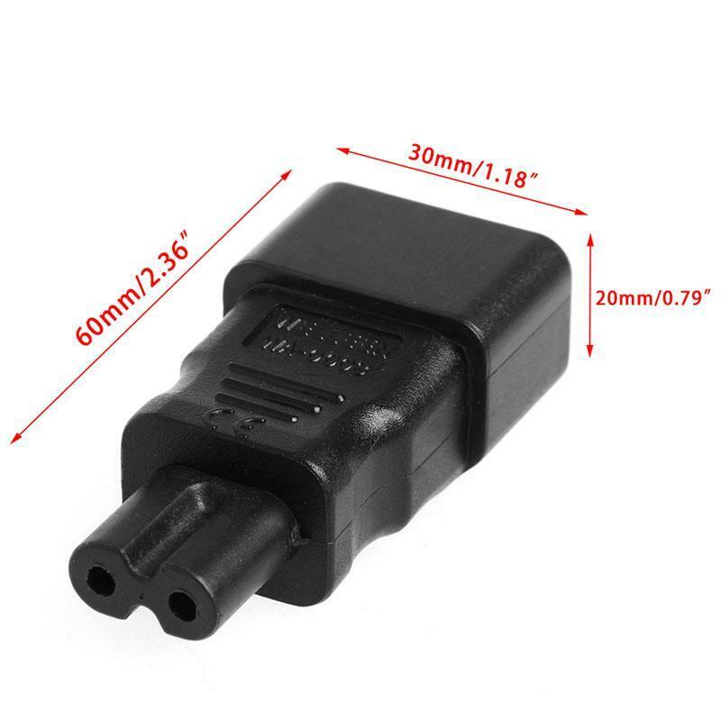 IEC 320 Kettle 3-Pin C14 Male To C7 Female Power Converter Adapter Plug-Socket