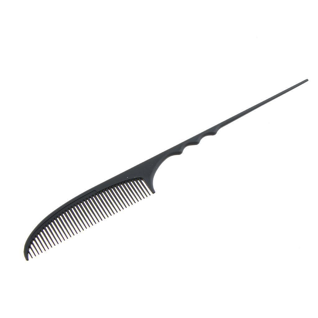 Salon Carbon Fiber Fine-tooth Pin Hairdressing Hairstyle Comb Tool Black