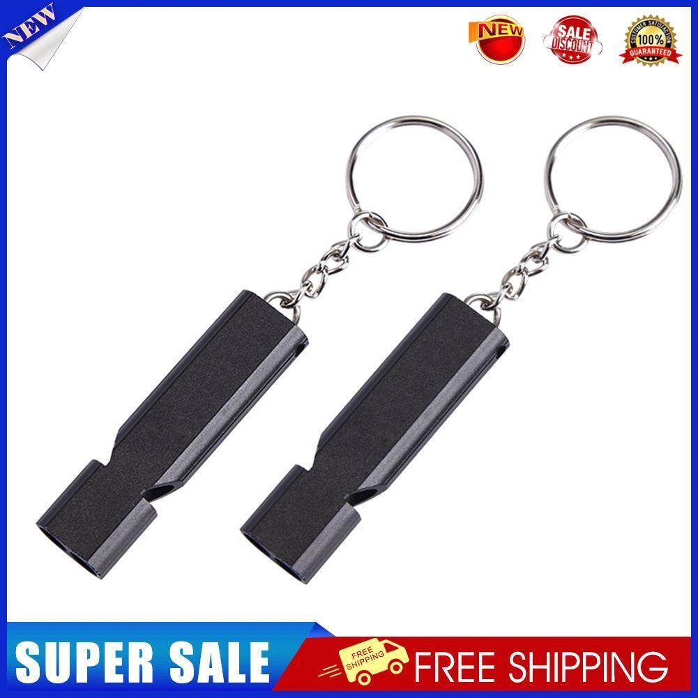2pcs Survival Whistle EDC Earthquake Dual Tube Emergency Whistle (Black)