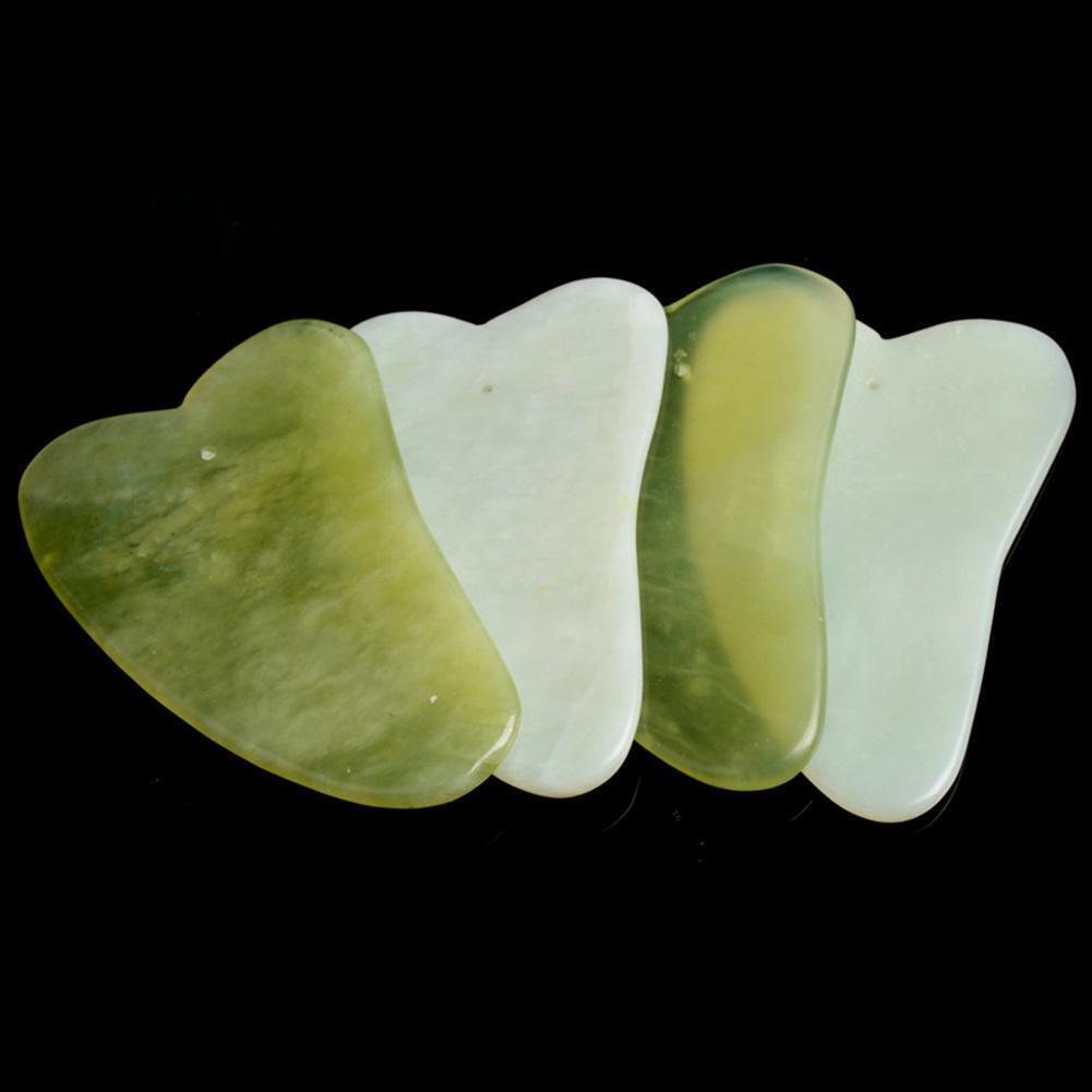 2pcs Natural Jade Face Roller Guasha Board SPA Therapy Skin Beauty Care