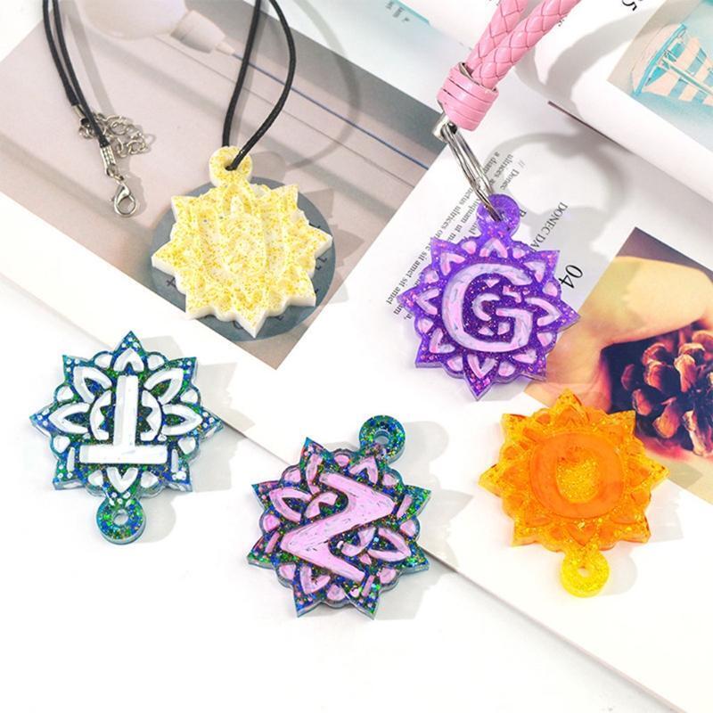 Mandala Letter Mold for Keychains Fridge Magnets  Ornaments Pendant Decorations