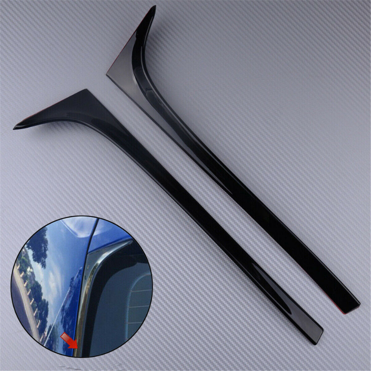 Piano Black For Car 7 7.5 MK7 MK7.5 R GTE GTD Rear Window Side Spoiler Wing