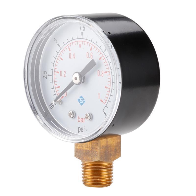 Pressure Gauge 50mm 0~15psi 0~1bar Pool Filter Water Pressure Dial Hydraulic