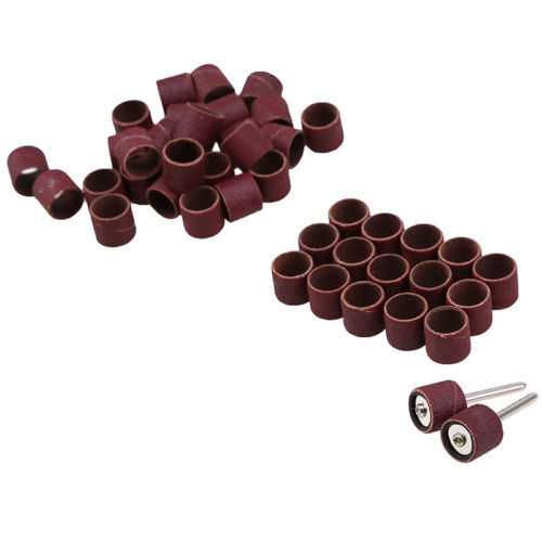 50Pcs 1/2" Sanding Bands Sleeves Drums with 2 Mandrels For Rotary Tool AU