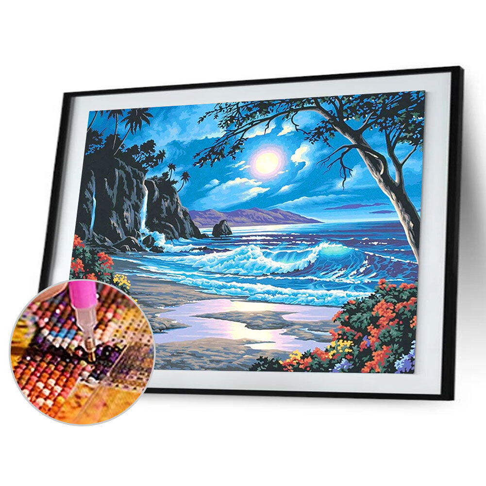 5D DIY Diamond Painting Moon Tide Embroidery Full Drill Cross Stitch Kits