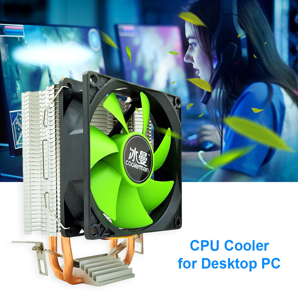 SNOWMAN MX2 CPU Cooler Fan 2 Heat Pipes 3-Pin PWM Radiator (Single Fan)