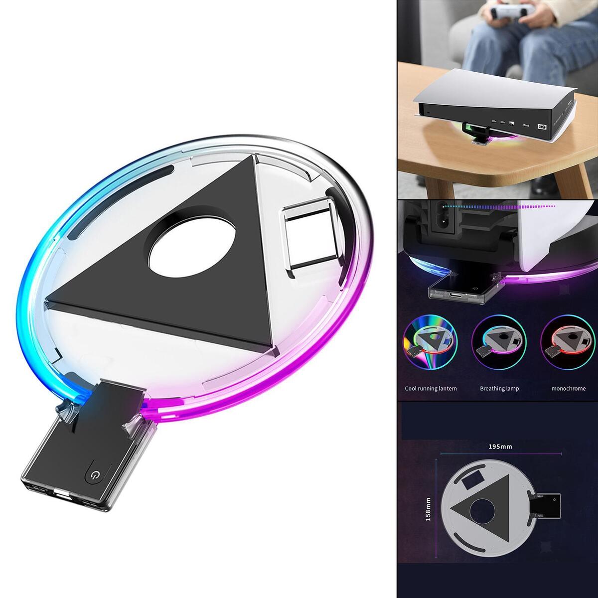 PS5 LED RGB Luminous Base High Efficiency Game Accessories Low Noise Plug and