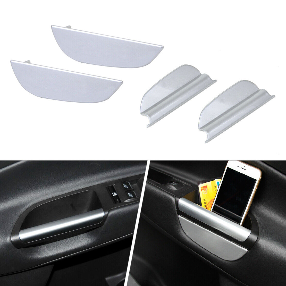 4 Door Handle Storage Box Container Holder fit for Ford Kuga Escape 2013-2015 Li