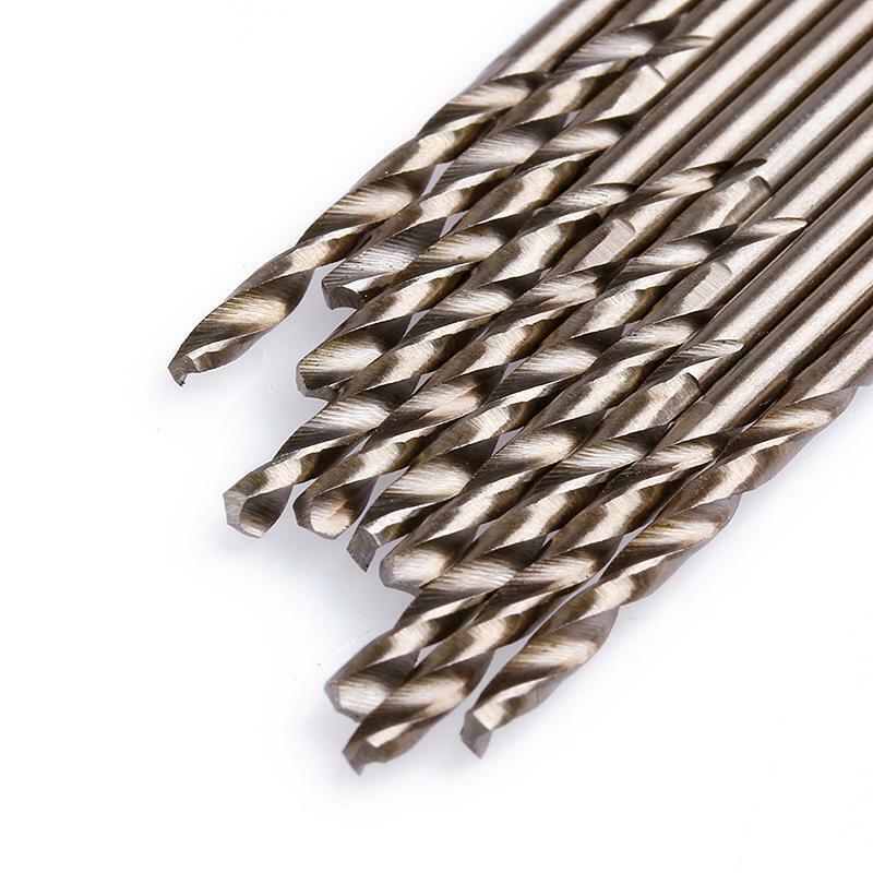 10Pcs Durable 2mm M35 Triangle Shank HSS-Co Cobalt Twist Drill Spiral Drill Bit