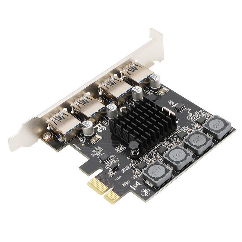 4 Ports USB 3.0 PCIE HUB PCI-E X1 X16 Expansion Adapter Controller Extender Card