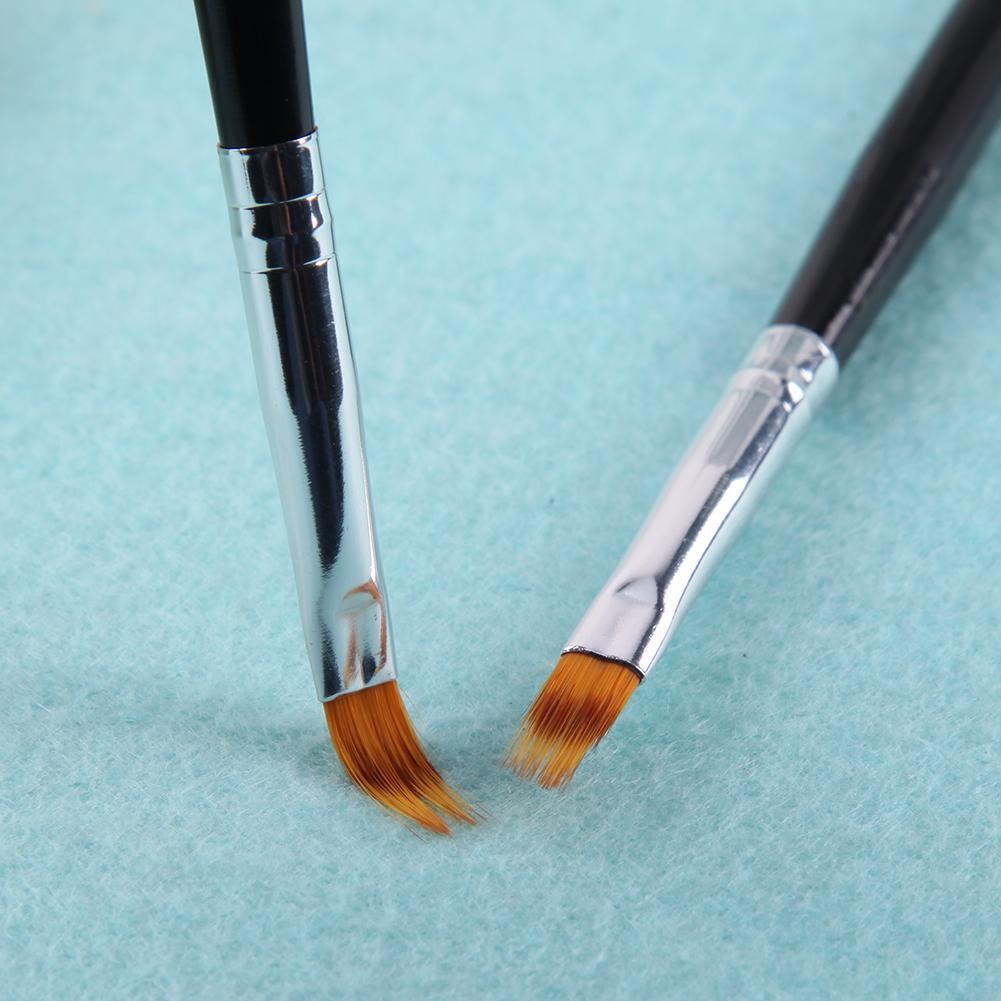 2Pcs Nail Art Gel Pen Brush Drawing Painting Wood Handle Manicure Tool