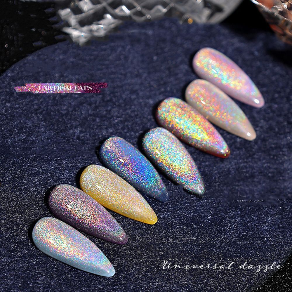 Colorful Reflective Glitter Holographic Glitter 15ml Rainbow Cat Eye Nail Gel