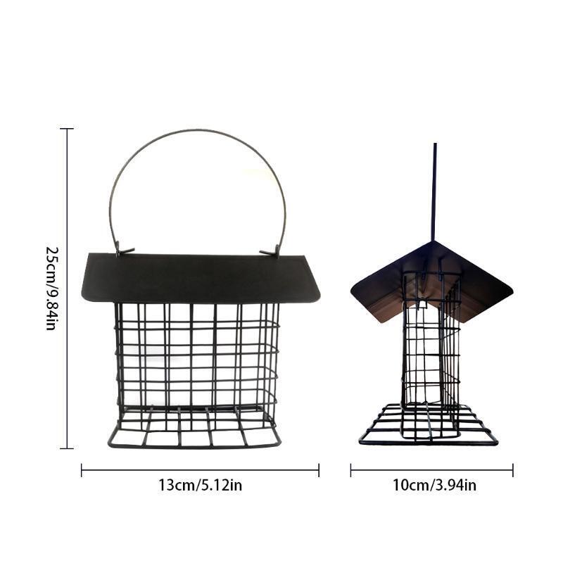 Suet Bird Feeder for Outside Suet Wild Bird Feeder with Hanging Metal Roof