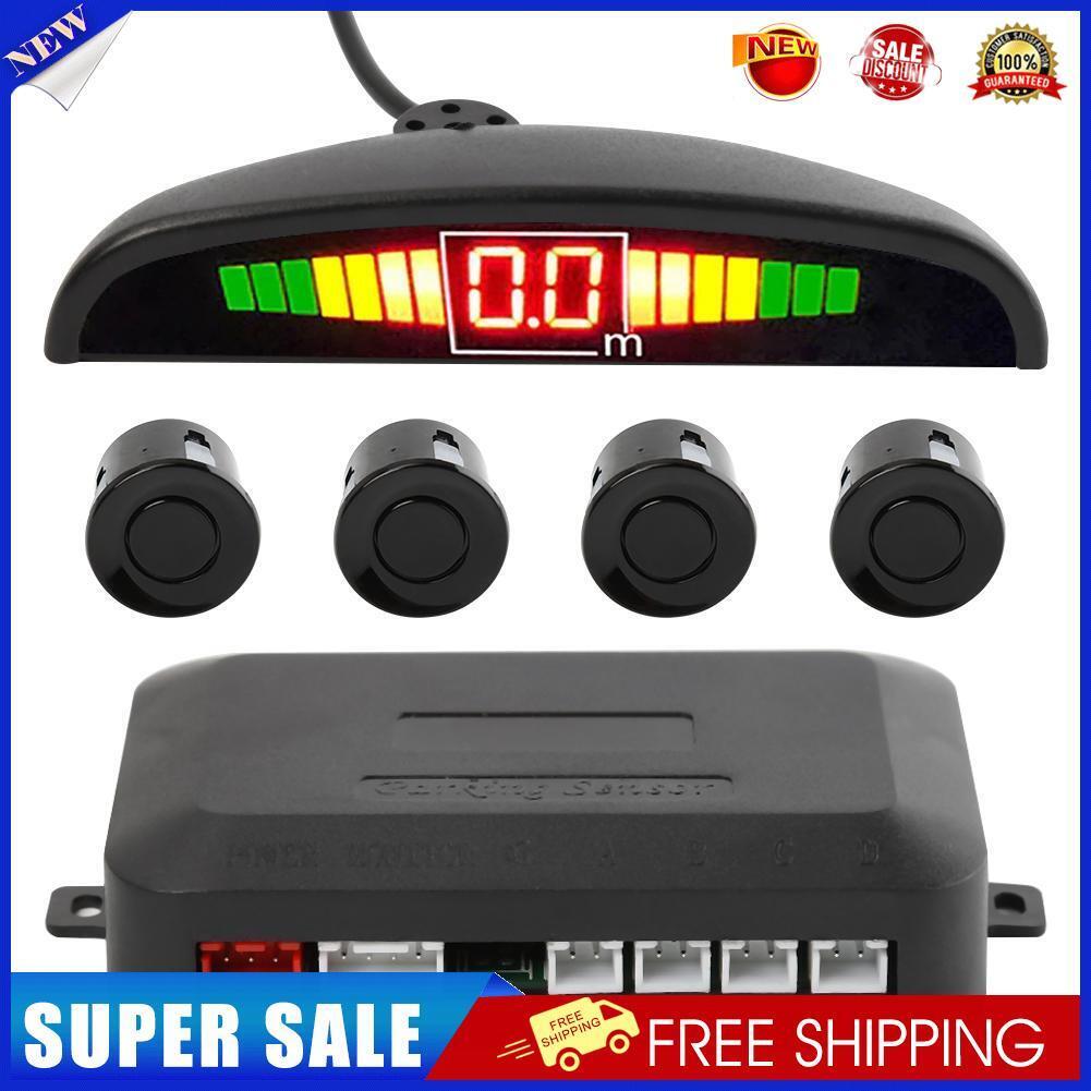 4 Sensors LED Display Car Parking Sensor Kit Radar Monitor System (Black)