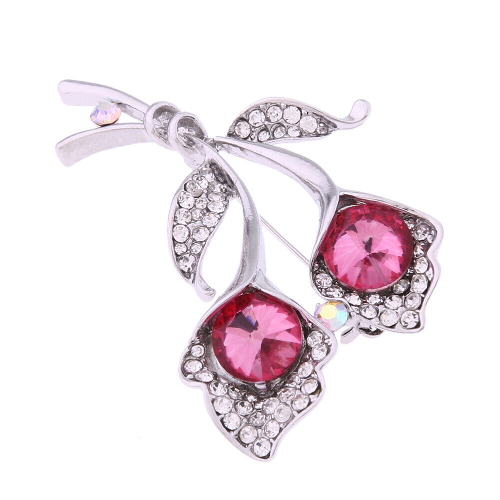 Alloy Bouquet with Diamond Dinner Party Brooch 30*61mm (Pink)