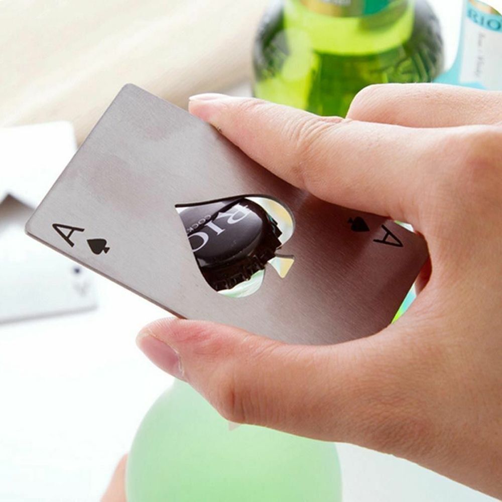Pocket Tool Beer Cap Multifunction Playing Card EDC Ace of Spades Bottle Opener