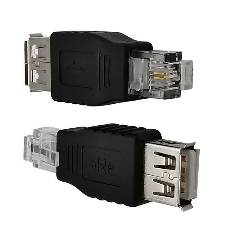 USB A Female to Ethernet RJ11 6P2C Male Adapter Connector Router Adapter
