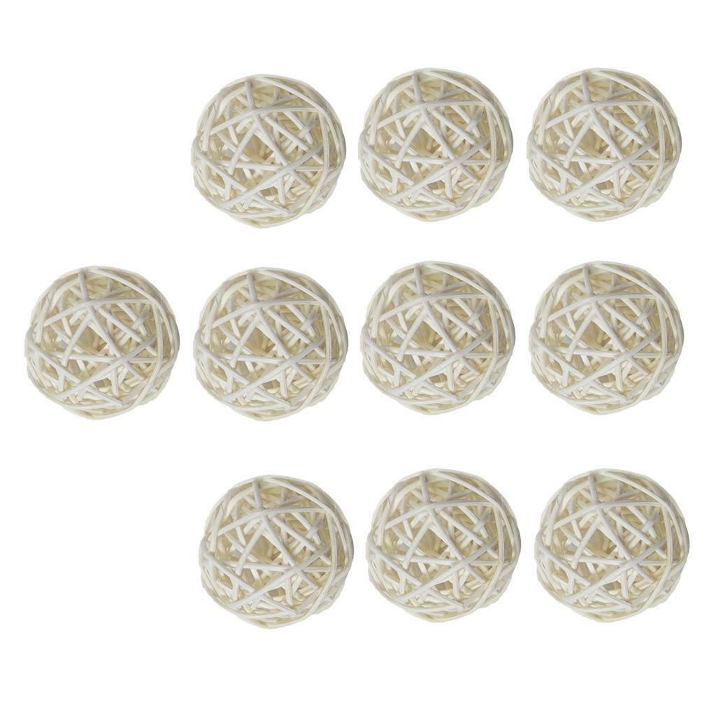 20Pcs Wicker Rattan Ball Ornaments Wedding Christmas Party Hanging Decor