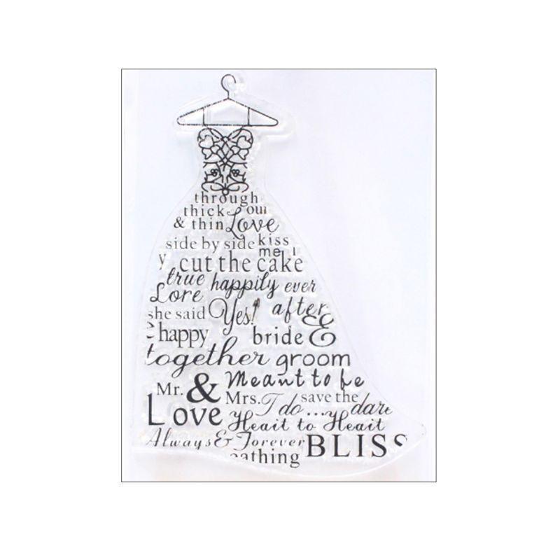 Wedding Dress DIY Silicone Clear Stamp Cling Seal Scrapbook Embossing Album