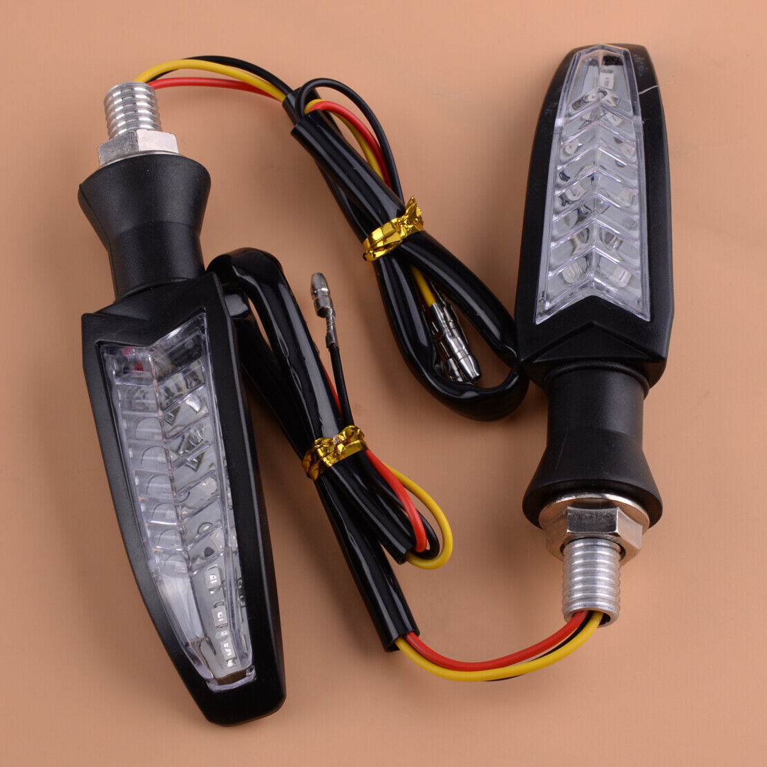 2X Motorcycle LED Turn Signal Indicators light Brake Rear Running Lamp Lid