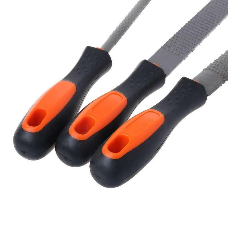 3Pcs/Set Wood Rasp Steel File Carving Flat Round Semi-circular Shape Metal File