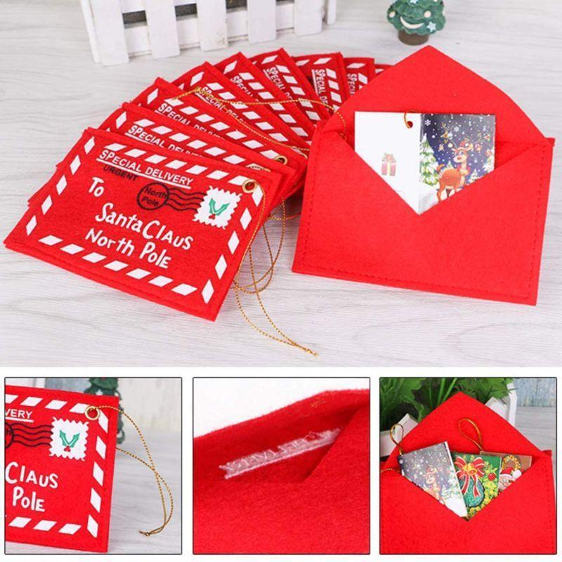 10 Pcs Envelope Ornaments Christmas Ornament Money Holder Christmas Card