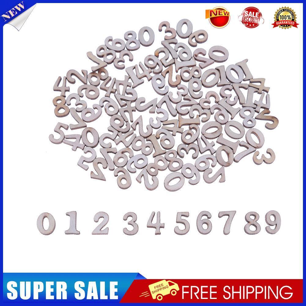 100pcs DIY Log Color Mixed Numbers Wood Chips Cardmaking Scrapbooking