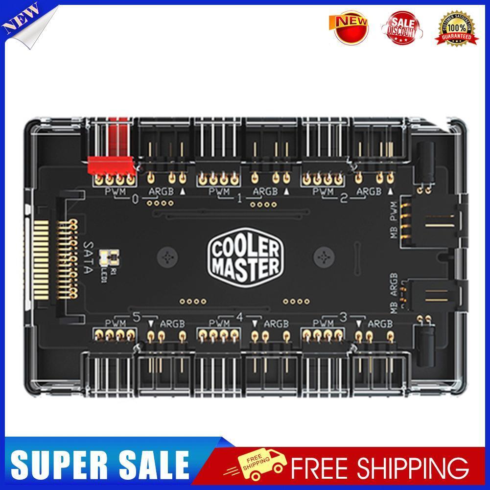 Cooler Master 1 to 6 Fan HUB Splitter 4Pin PWM 3Pin Addressable RGB Adapter