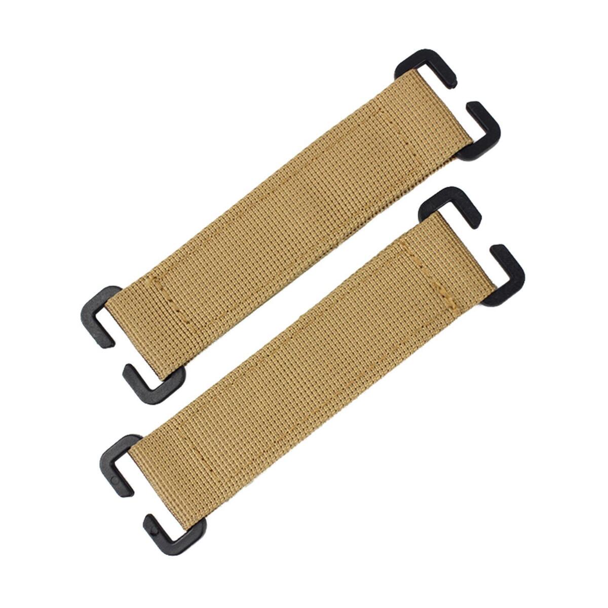 2 Pieces Molle Attachment Patch Clip On Clothing Accessories Green and Brown