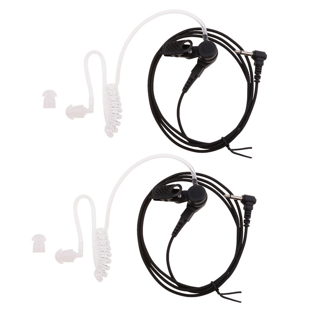 2 ung 3.5mm  Acoustic Tube Earpiece Headset   Speaker