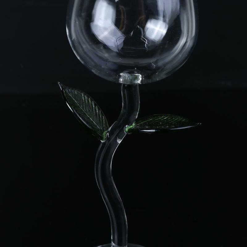 Wine Glass Rose Flower Shape Goblet Lead-Free Red Wine Cocktail Glasses Home Wed