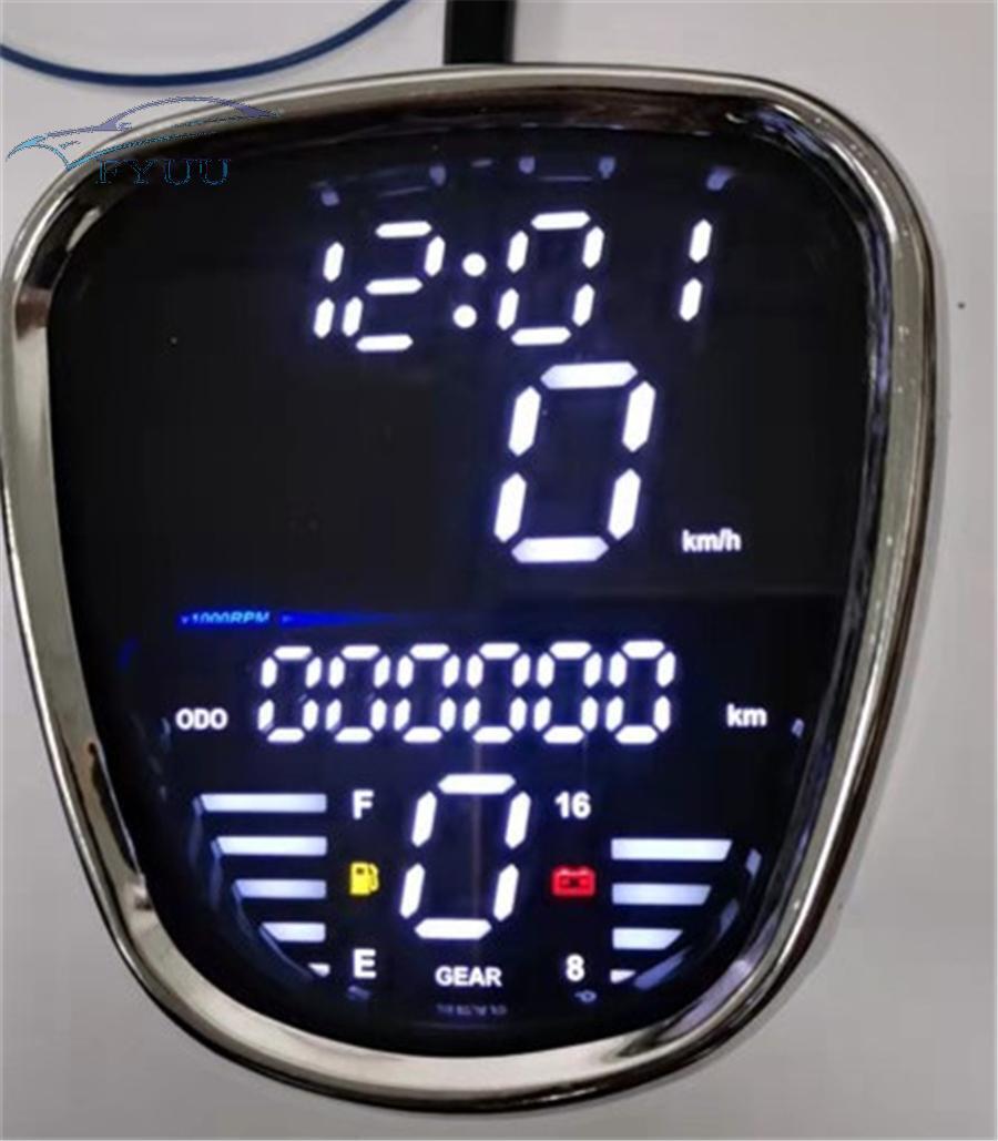 12V Motorcycle Digital LCD Speedometer Tachometer Odometer with Indicator Light