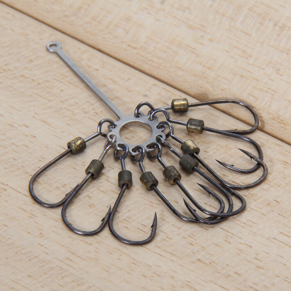 2pcs High Carbon Steel Sharp Explosion Hook Fishing Tackle Jig Hooks Set #8