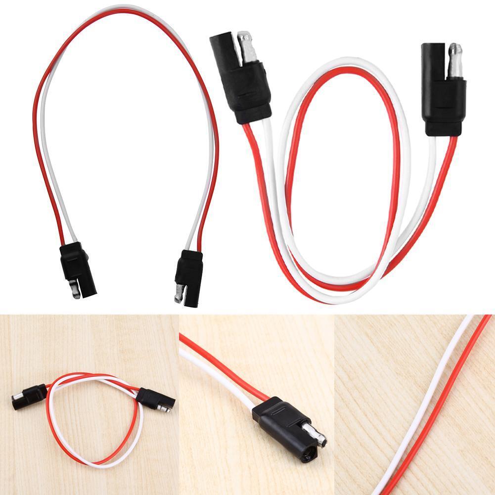 2-Pin SAE Plug Trailer Light Wiring Harness Extension Flat Wire Connector
