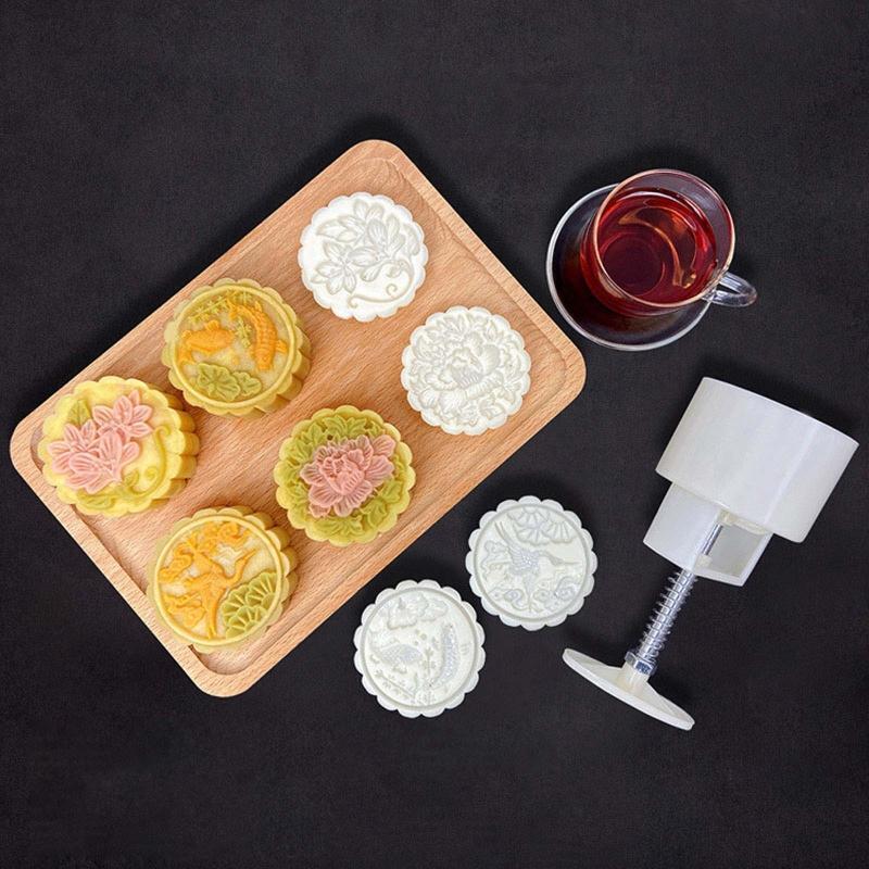Mooncake Moulds Festival Hand Press Mooncake Cutters Pastry Decorating Gadgets