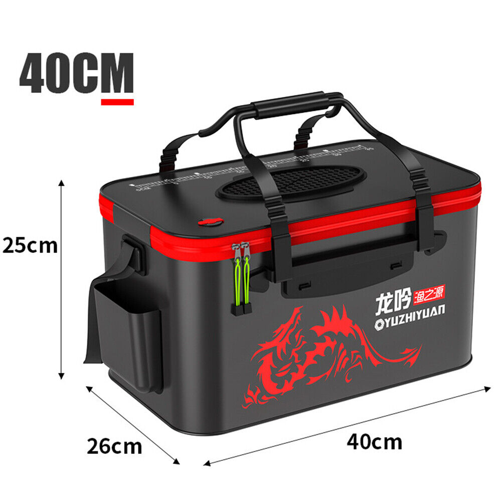 Portable Fishing Bucket Live Fish Box Camping Hike Water Container (40cm)
