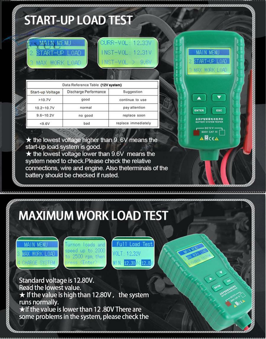 12V New Battery Tester 100~1700CCA Storage Battery Lead Acid Cranking Charging