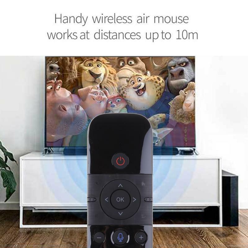 58 Keys 2.4Ghz Wireless Handheld Keyboard USB Charge Voice Control Air Mouse IR