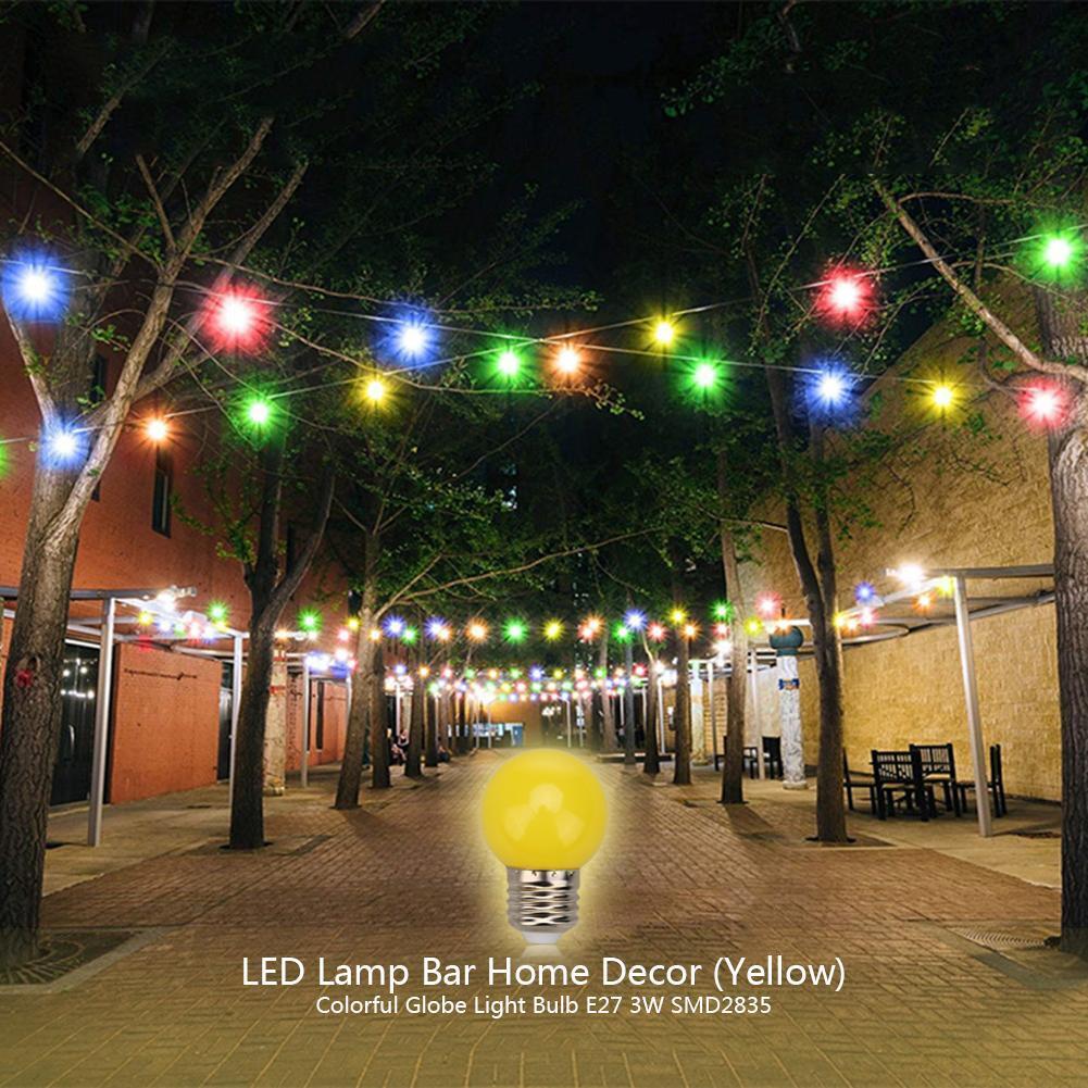 Colorful Globe Light Bulb E27 3W SMD2835 LED Lamp Bar Home Decor (Yellow)