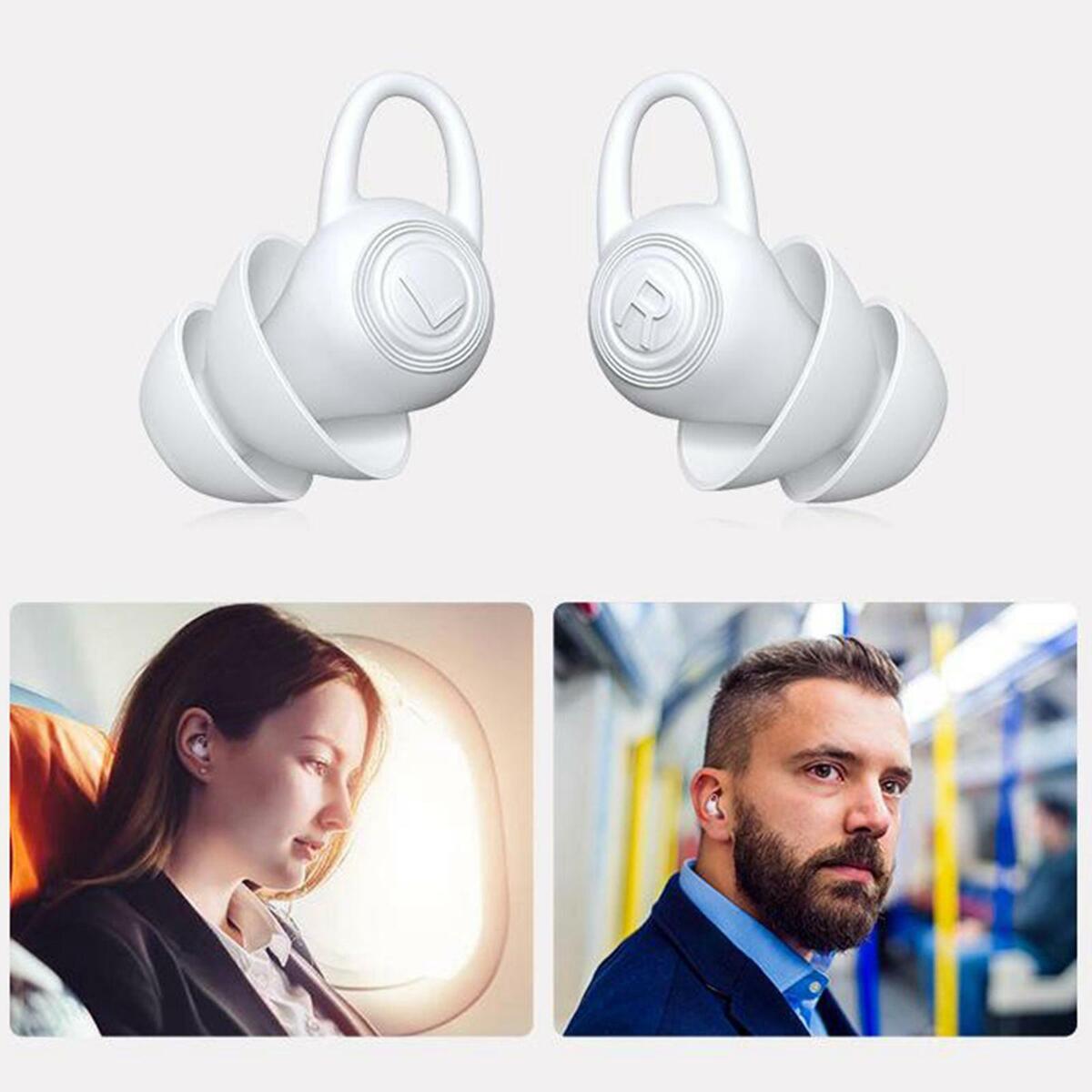 3 Pairs Silicone Ear Plugs Noise Cancelling Plugs for Sleeping Swimming Work