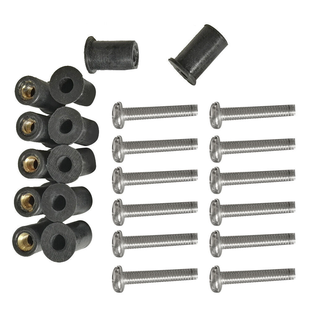 12 Pieces M6 Metric Rubber  Kit Screws Windscreen Fastener