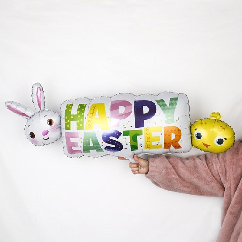 Happy Easter Bunny Aluminum Film Balloons Set of 10 Cartoon Animal Balloon