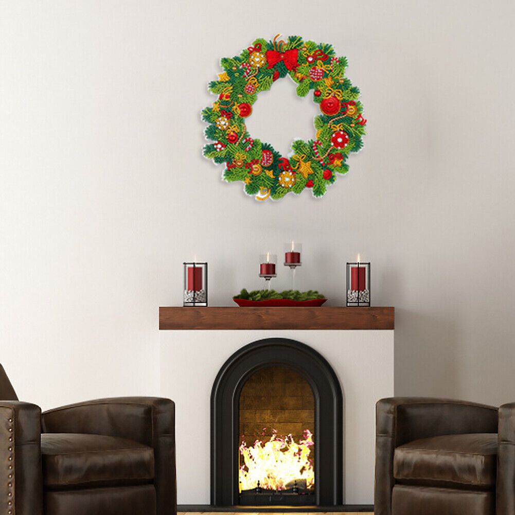 5D DIY Diamond Painting Wreath Christmas Picture Kit Garland Craft (WXQ040)